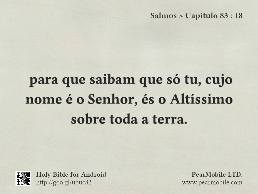 Salmos, Capítulo 83:18